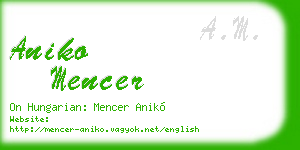 aniko mencer business card