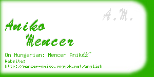 aniko mencer business card